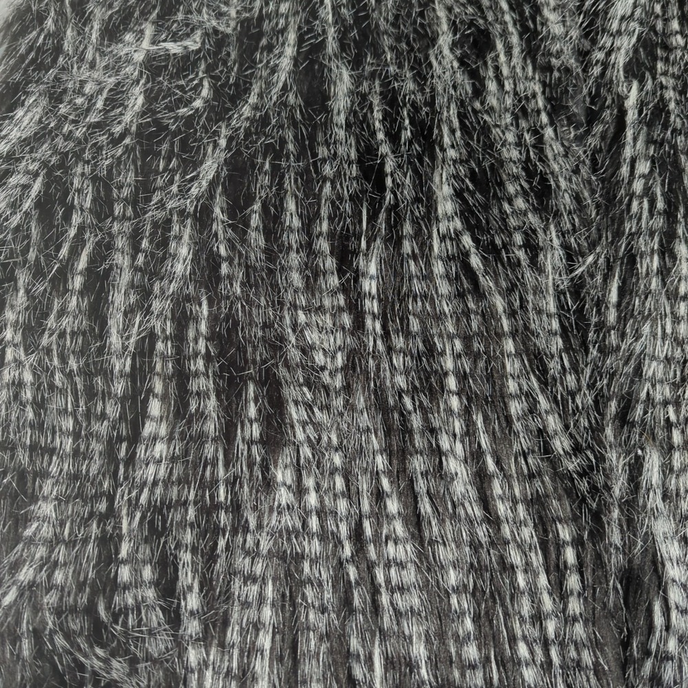 Lane Bryant Faux Shaggy Fur Women's Size 1X Black And White Open Front Vest 395 - Picture 3 of 8